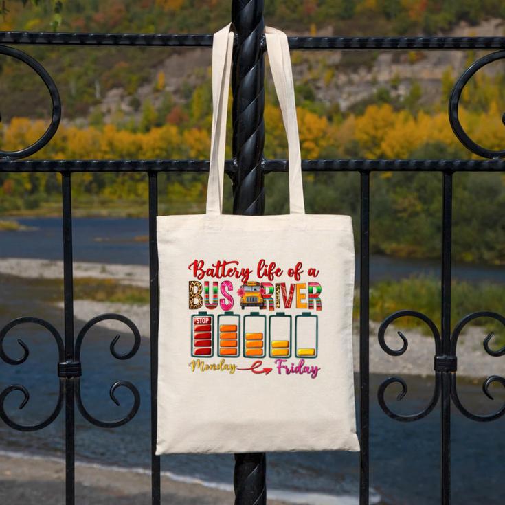 Battery Life Of A Bus Driver First Day Back To School Canvas Tote Bag