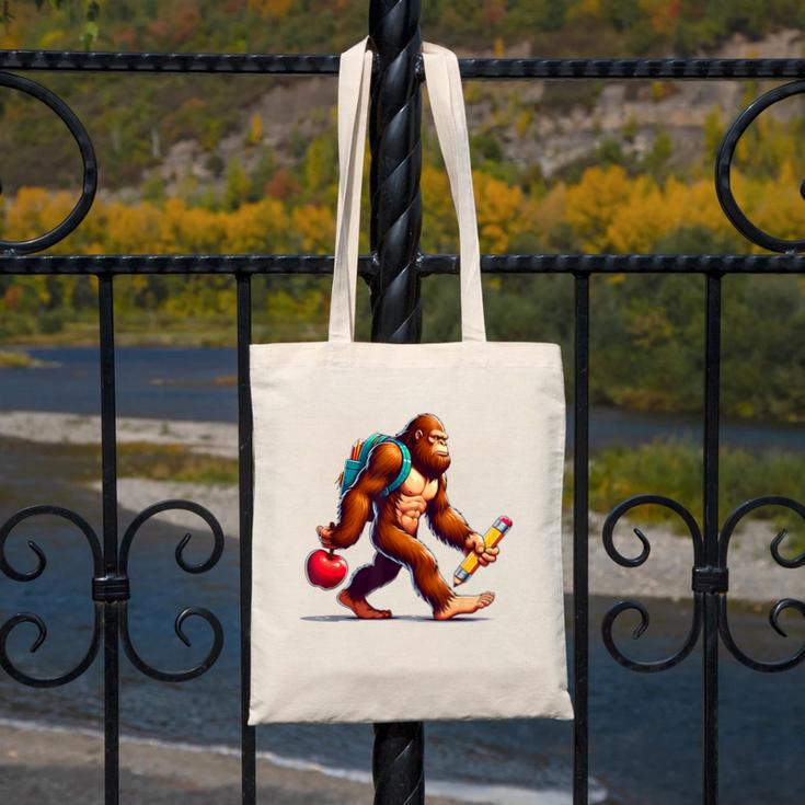 Bigfoot Lovers Pencil Back To School Kids Boys Girls Canvas Tote Bag Bigfoot Lovers Pencil Back To School Kids Boys Girls Canvas Tote Bag
