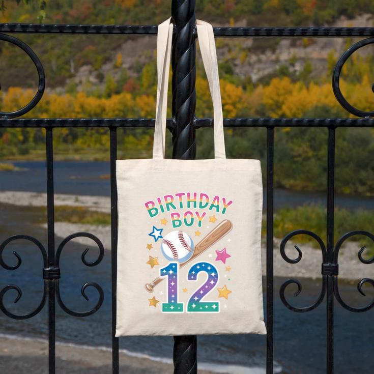 Birthday Boy 12th Birthday Baseball Canvas Tote Bag Birthday Boy 12th Birthday Baseball Canvas Tote Bag