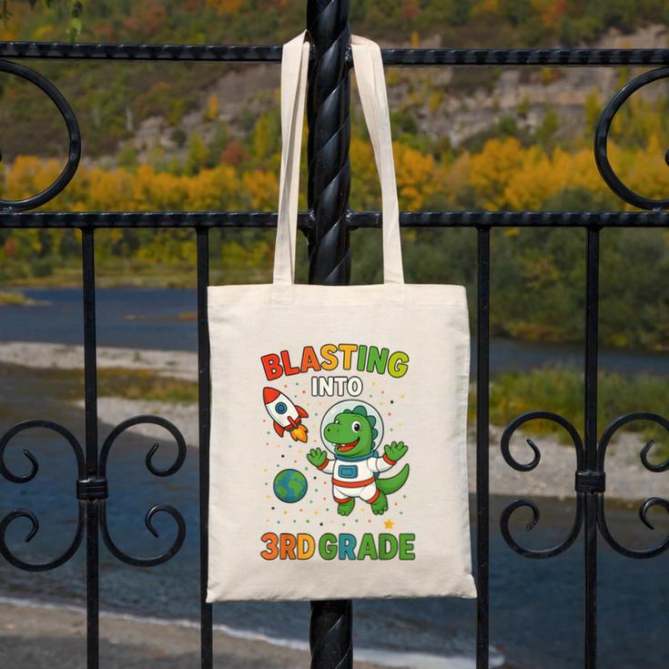 Blasting Into 3rd Grade Dinosaur Astronaut Back To School Canvas Tote Bag Blasting Into 3rd Grade Dinosaur Astronaut Back To School Canvas Tote Bag