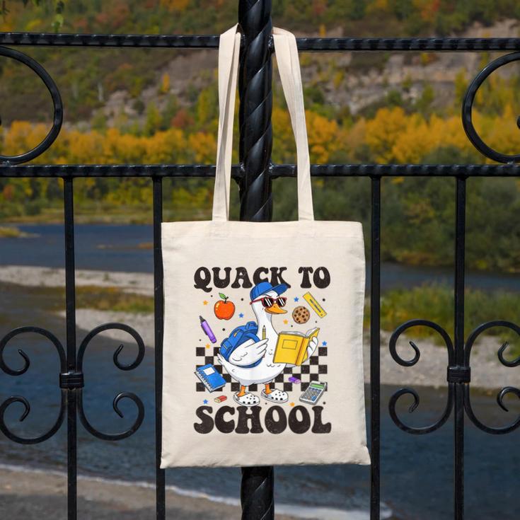 Boys Kid Back To School Goose Quackers Quack To School Canvas Tote Bag
