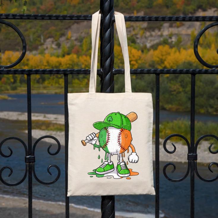 Boys St Patricks Day Irish Flag Kids Baseball Ice Cream Drip Canvas Tote Bag