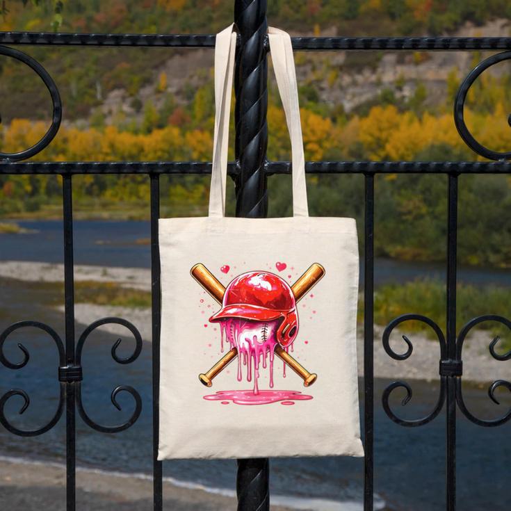 Boys Valentine Day Baseball Helmet Drip Ice-Cream Youth Kids Canvas Tote Bag