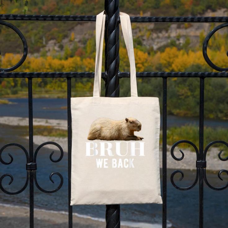 Bruh We Back To School Capybara First Day Of School Canvas Tote Bag