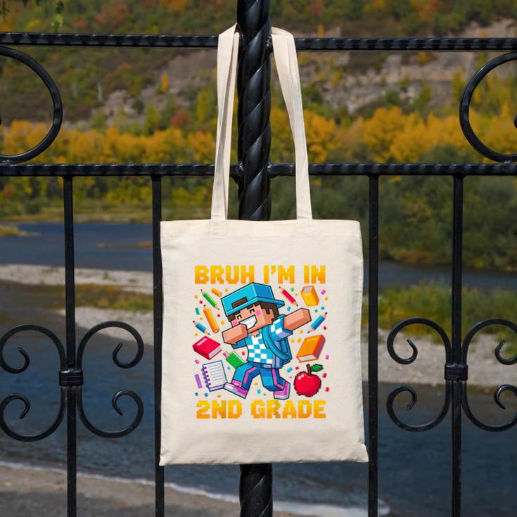 Bruh I'm In 2nd Grade Dabbing Boys Kids Gamer Back To School Canvas Tote Bag Bruh I'm In 2nd Grade Dabbing Boys Kids Gamer Back To School Canvas Tote Bag