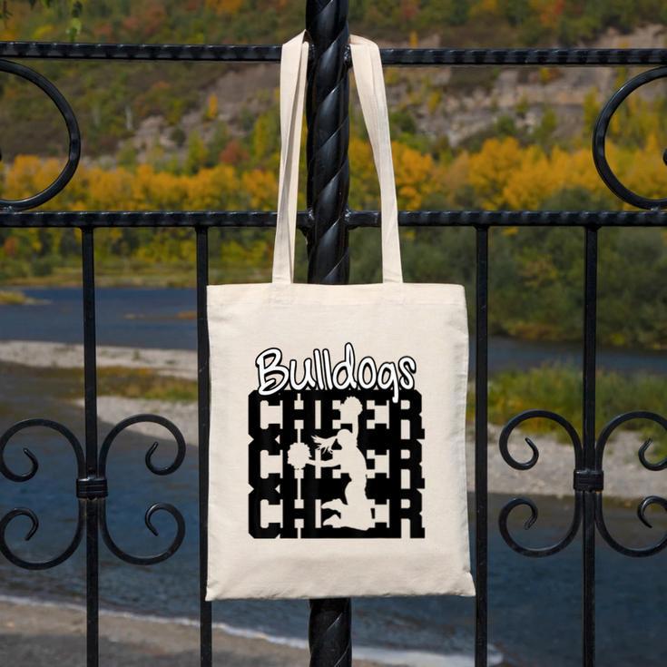 Bulldogs Cheer Back To School Cheerleading Spirit Canvas Tote Bag Bulldogs Cheer Back To School Cheerleading Spirit Canvas Tote Bag