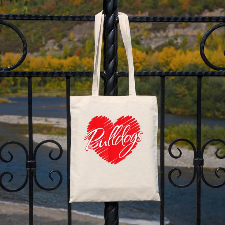 Bulldogs Heart Back To School Spirit R Canvas Tote Bag Bulldogs Heart Back To School Spirit R Canvas Tote Bag