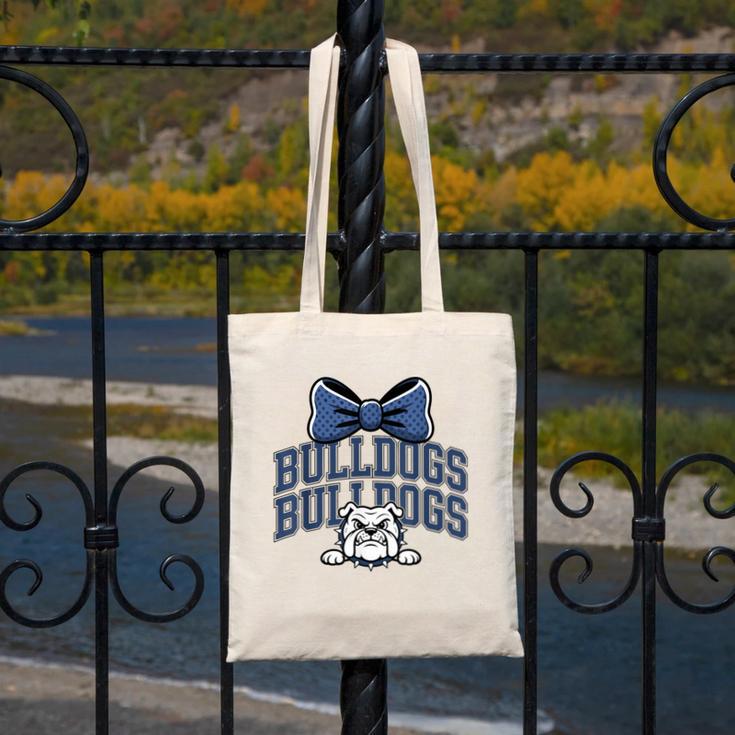 Bulldogs Mascot Team Spirit Sports Fan Back To School Canvas Tote Bag Bulldogs Mascot Team Spirit Sports Fan Back To School Canvas Tote Bag