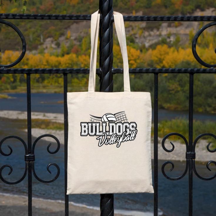 Bulldogs Volleyball Back To School Spirit Canvas Tote Bag