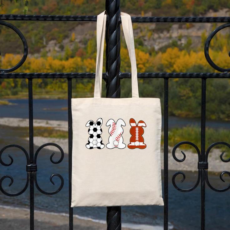 Bunny Football Baseball Sport Easter Day Canvas Tote Bag