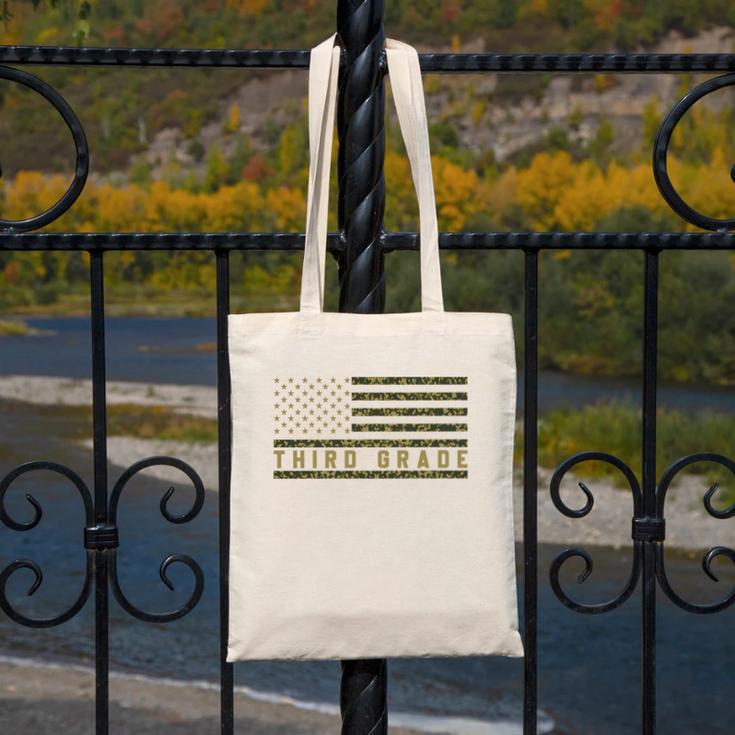 Camo American Flag Third Grade Back To School 3rd Grade Premium Tri-Blend Canvas Tote Bag