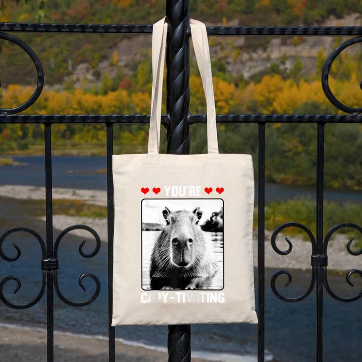 Capybara Love Valentines Day Cute Animal Hearts Raglan Baseball Tee Canvas Tote Bag