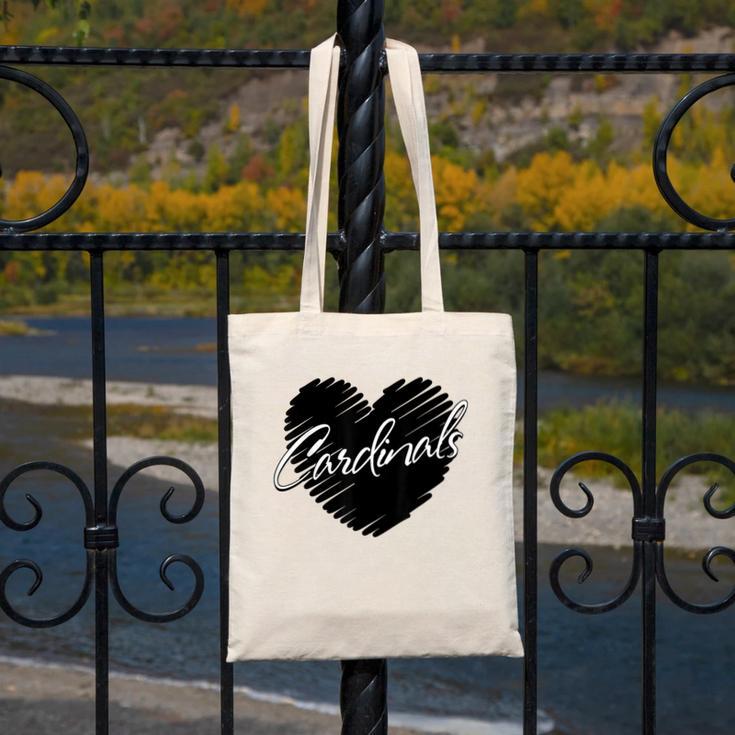 Cardinals Heart Back To School Spirit Canvas Tote Bag Cardinals Heart Back To School Spirit Canvas Tote Bag