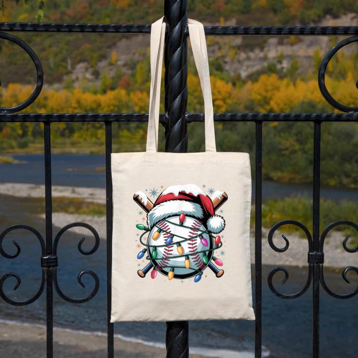 Christmas Baseball Boy Youth Kid Men Santa Hat Xmas Baseball Canvas Tote Bag