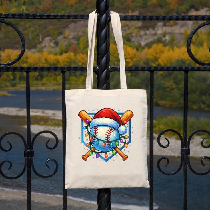 Christmas Baseball Drip For Boys Kids Ice Cream Drip Canvas Tote Bag