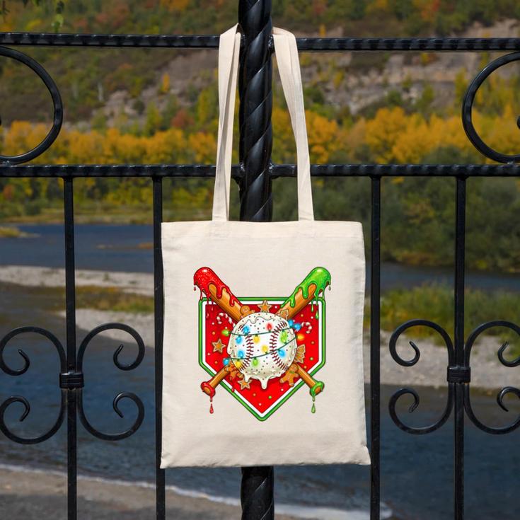 Christmas Baseball Ice Cream Drip Men Women Kids Canvas Tote Bag Christmas Baseball Ice Cream Drip Men Women Kids Canvas Tote Bag
