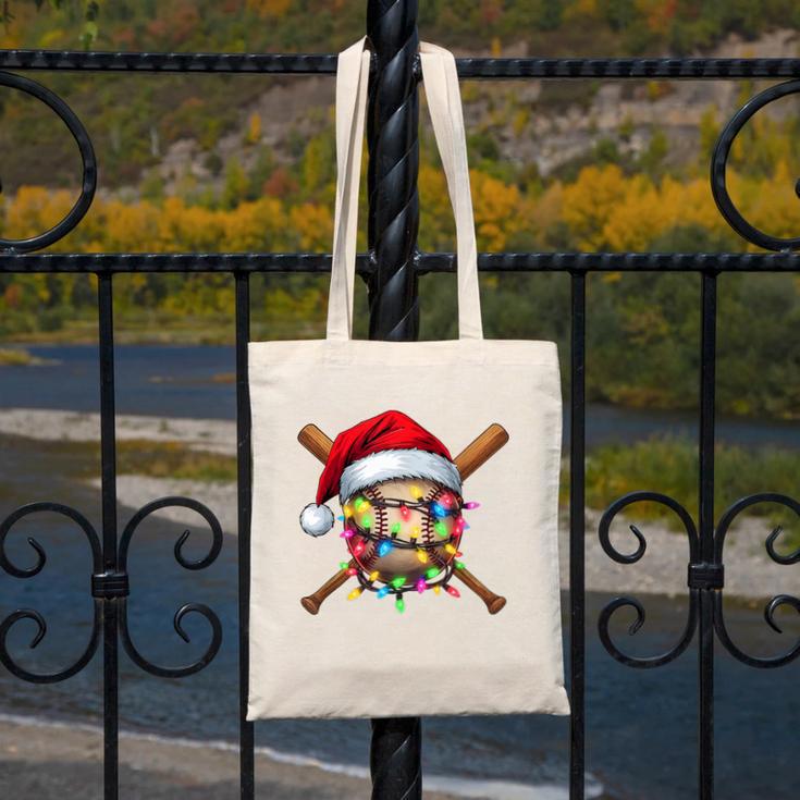 Christmas Baseball Pajama Santa For Men Boys Girls Kids Xmas Canvas Tote Bag