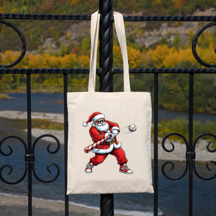 Christmas Baseball Player Santa Xmas Boys Men Toddler Canvas Tote Bag