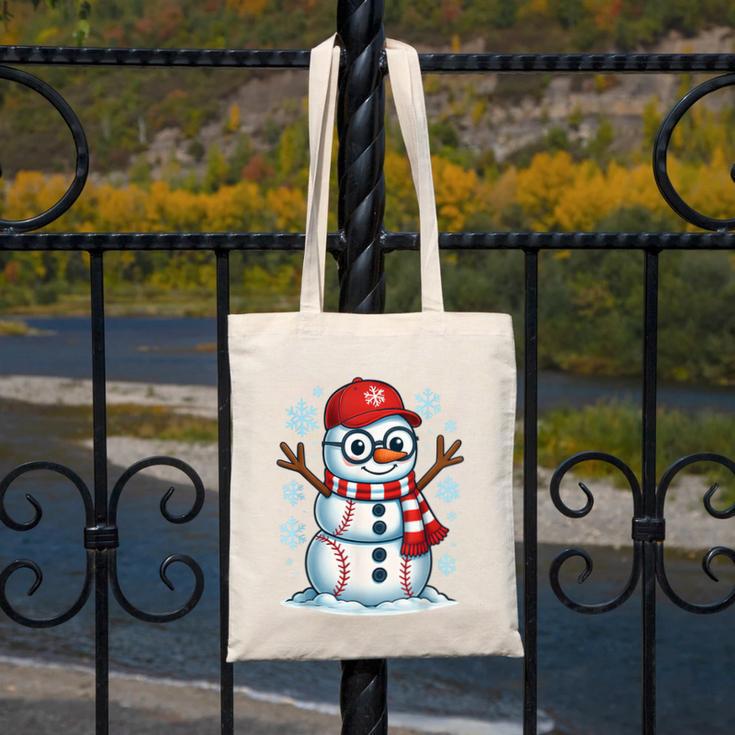 Christmas Baseball Snowman Xmas Pajamas Women Men Boys Canvas Tote Bag Christmas Baseball Snowman Xmas Pajamas Women Men Boys Canvas Tote Bag
