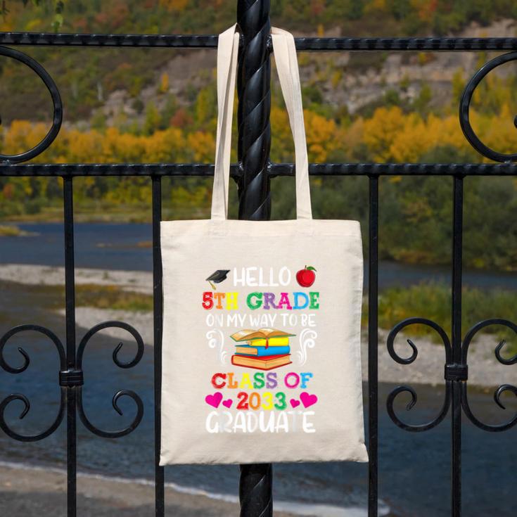 Class Of 2033 For Kids Back To School 5th Grade Canvas Tote Bag