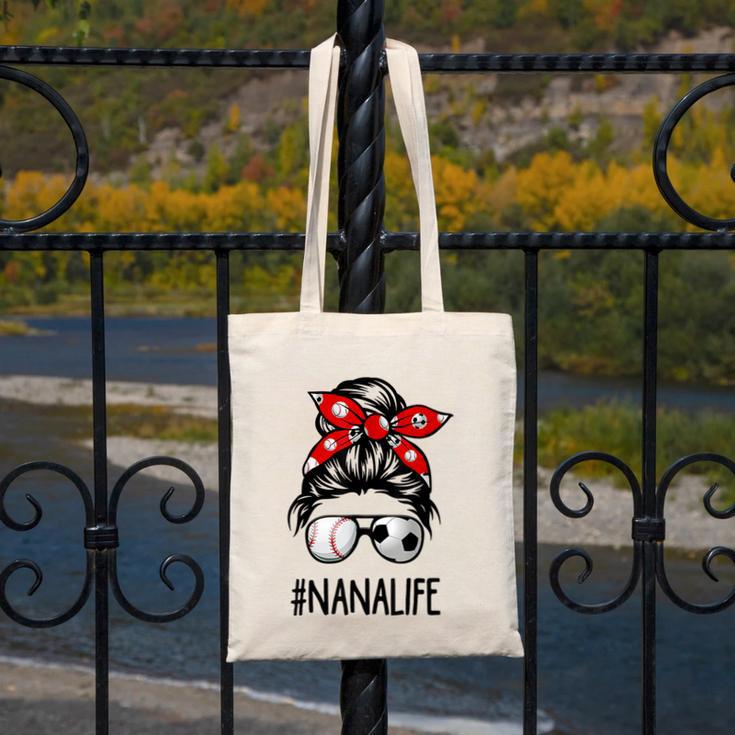 Classy Nana Life Soccer Messy Bun Baseball Mother's Day Canvas Tote Bag Classy Nana Life Soccer Messy Bun Baseball Mother's Day Canvas Tote Bag