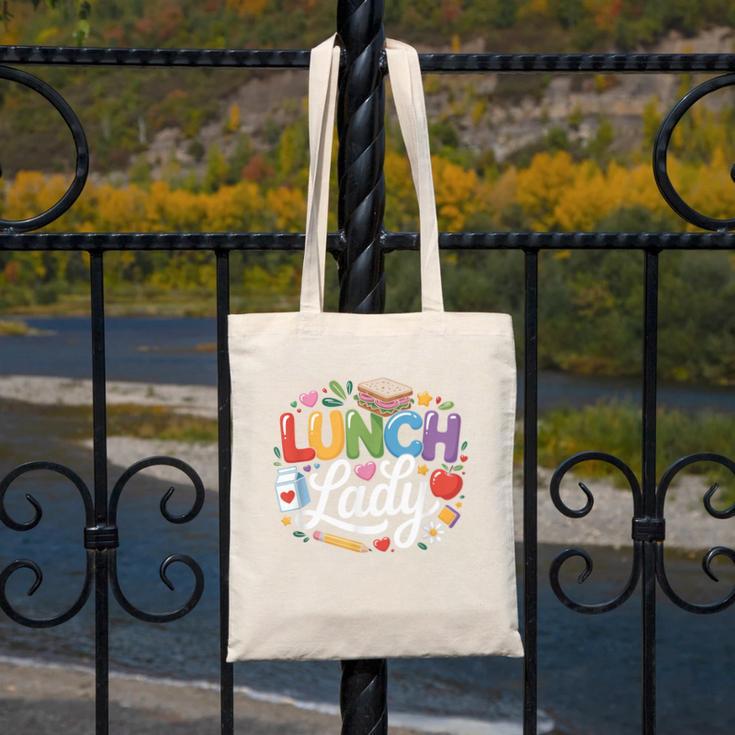 Colorful Lunch Lady Appreciation Retro Back To School Canvas Tote Bag Colorful Lunch Lady Appreciation Retro Back To School Canvas Tote Bag