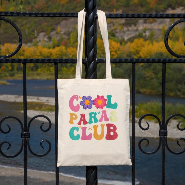 Cool Paras Club Paraprofessional Groovy Back To School Canvas Tote Bag Cool Paras Club Paraprofessional Groovy Back To School Canvas Tote Bag