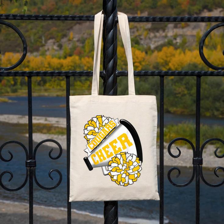 Cougars Cheer Back To School Cheerleading Spirit GY Canvas Tote Bag Cougars Cheer Back To School Cheerleading Spirit GY Canvas Tote Bag