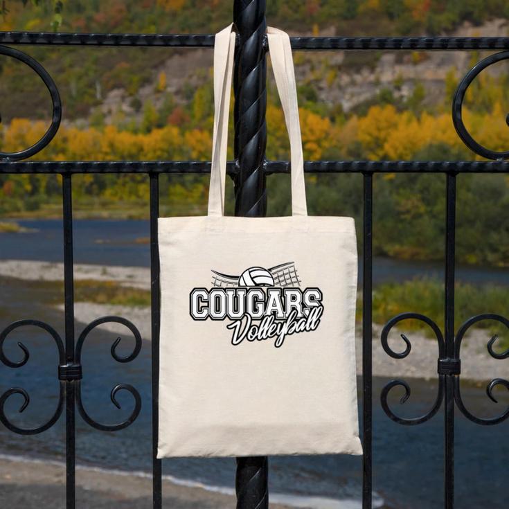 Cougars Volleyball Back To School Spirit Canvas Tote Bag