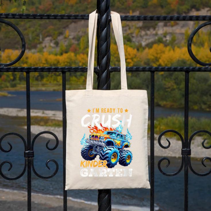 Crush Kindergarten Monster Truck Back To School Boys Canvas Tote Bag Crush Kindergarten Monster Truck Back To School Boys Canvas Tote Bag