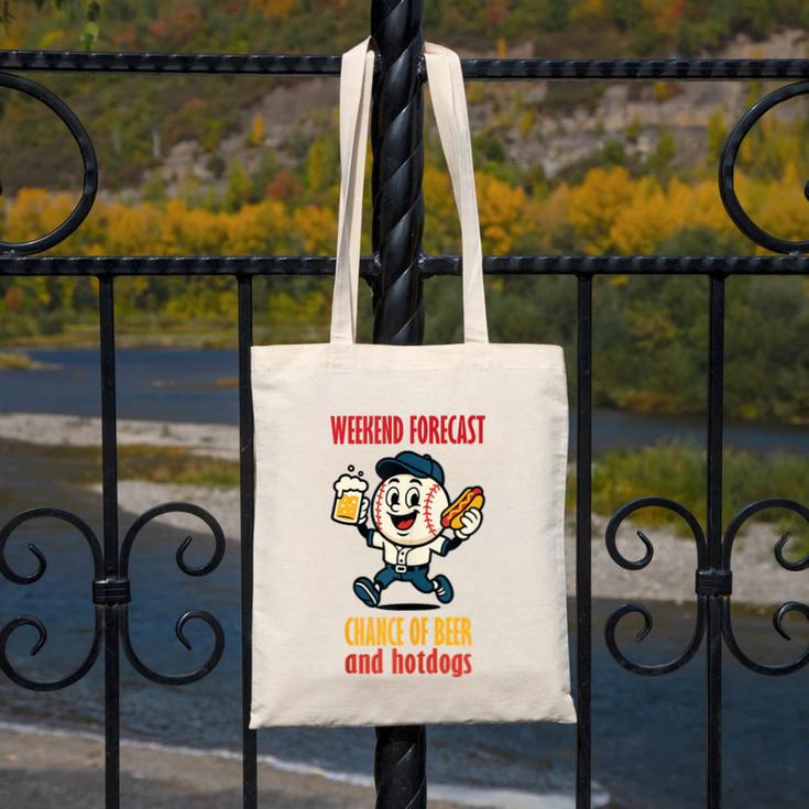 Cute Baseball Fan Weekend Forecast Change Of Beer And Hotdog Canvas Tote Bag Cute Baseball Fan Weekend Forecast Change Of Beer And Hotdog Canvas Tote Bag