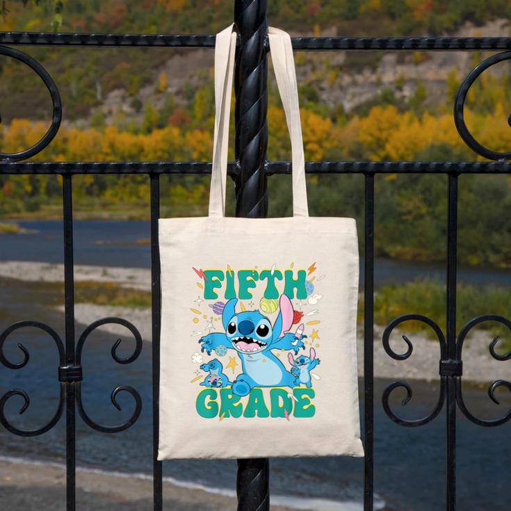 Disney Stitch Fifth Grade Back To School 1st Day Of School Canvas Tote Bag Disney Stitch Fifth Grade Back To School 1st Day Of School Canvas Tote Bag