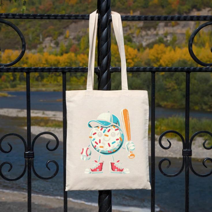 Donut Baseball Hat Ball Bat Cute Sport Toddler Boys Kids Men Canvas Tote Bag Donut Baseball Hat Ball Bat Cute Sport Toddler Boys Kids Men Canvas Tote Bag