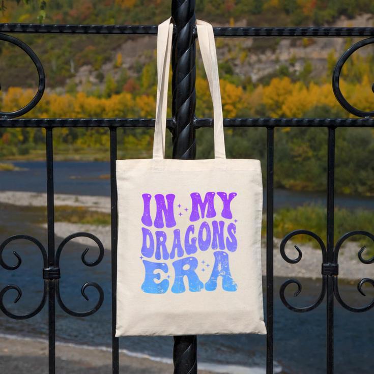 In My Dragons Era Back To School Spirit Game Retro Groovy Canvas Tote Bag In My Dragons Era Back To School Spirit Game Retro Groovy Canvas Tote Bag