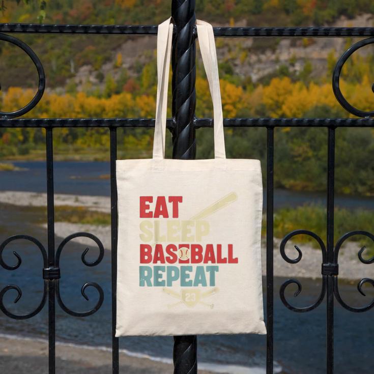 Eat Sleep Baseball Repeat Bat Ball Player Fan Canvas Tote Bag Eat Sleep Baseball Repeat Bat Ball Player Fan Canvas Tote Bag