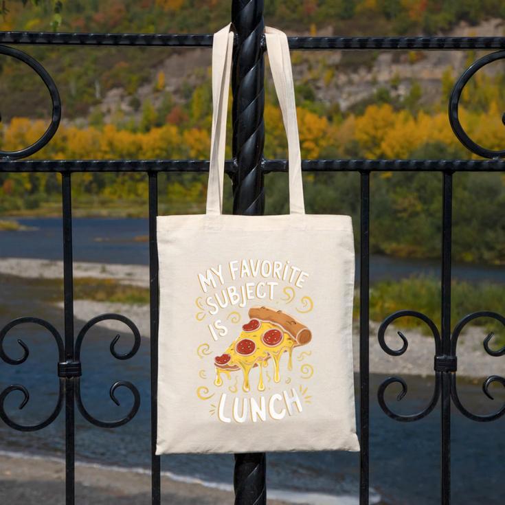 My Favorite Subject Is Lunch Pizza Back To School Canvas Tote Bag My Favorite Subject Is Lunch Pizza Back To School Canvas Tote Bag