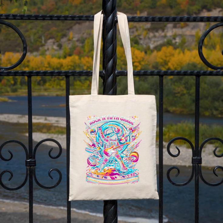 Fifth Grade Back To School Space Rocket Astronaut Canvas Tote Bag