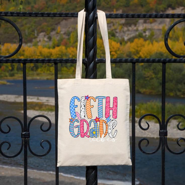Fifth Grade Vibes 5th Grade Team Retro Back To School Canvas Tote Bag Fifth Grade Vibes 5th Grade Team Retro Back To School Canvas Tote Bag