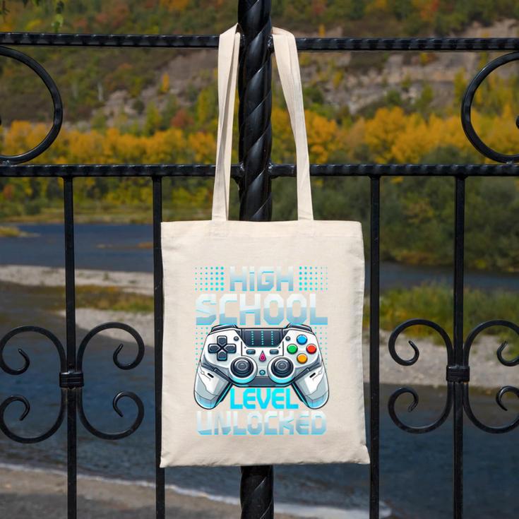 First Day Of High School Level Unlocked Back To School Gamer Canvas Tote Bag First Day Of High School Level Unlocked Back To School Gamer Canvas Tote Bag