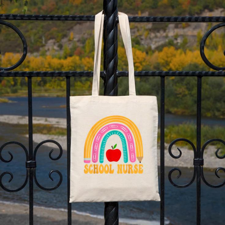 First Day Of School Nurse Back To School Rainbow Pencil Canvas Tote Bag First Day Of School Nurse Back To School Rainbow Pencil Canvas Tote Bag