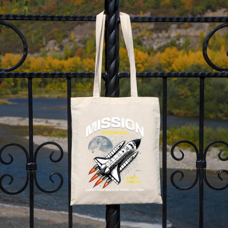 First Grade Back To School Space Rocket Astronaut Canvas Tote Bag First Grade Back To School Space Rocket Astronaut Canvas Tote Bag