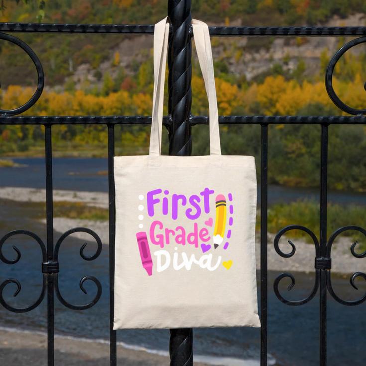First Grade Diva Welcome Back To School 1st Grade Kids Performance Canvas Tote Bag First Grade Diva Welcome Back To School 1st Grade Kids Performance Canvas Tote Bag
