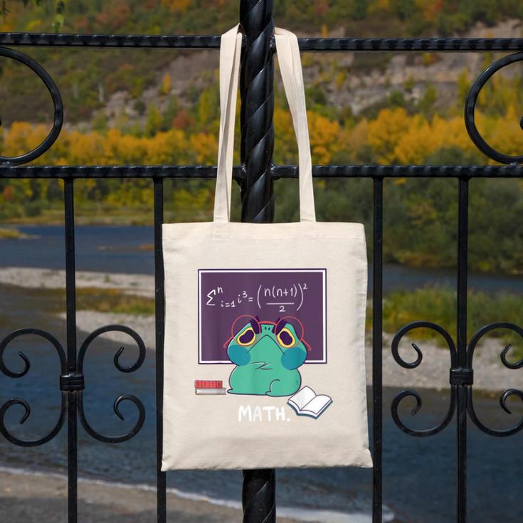 Frog Hates Math Kawaii Science Back To School Kids Canvas Tote Bag Frog Hates Math Kawaii Science Back To School Kids Canvas Tote Bag