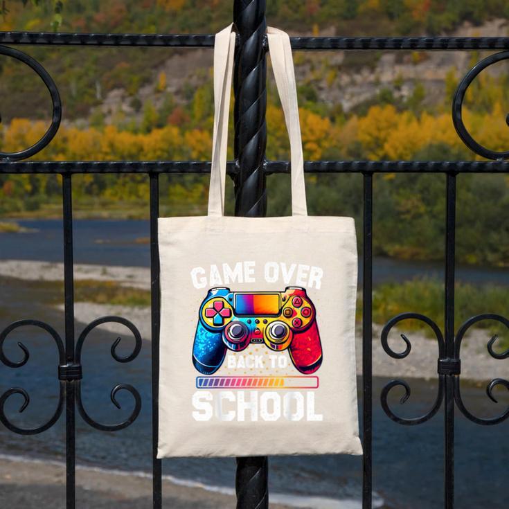 Game Over Back To School Shirt Kids First Day School Canvas Tote Bag Game Over Back To School Shirt Kids First Day School Canvas Tote Bag