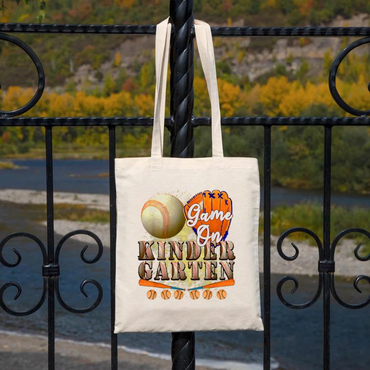 Game On Kindergarten Baseball Back To School Student Kid Boy Canvas Tote Bag