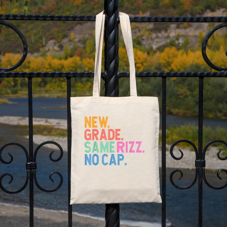 Gen Z Back To School New Grade Same Rizz No Cap Canvas Tote Bag Gen Z Back To School New Grade Same Rizz No Cap Canvas Tote Bag