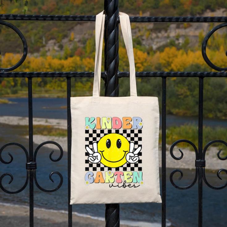 Girls Kindergarten Vibes Smile Face Back To School Kinder Canvas Tote Bag Girls Kindergarten Vibes Smile Face Back To School Kinder Canvas Tote Bag