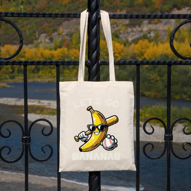 Lets Go Bananas Baseball Retro Sports Boys Kids Men Youth Premium Tri-Blend Canvas Tote Bag