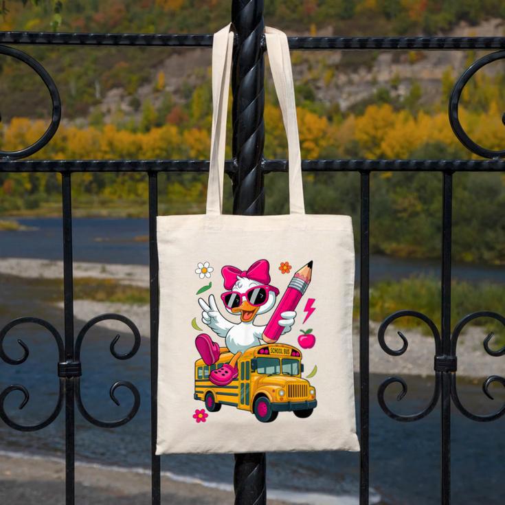 Goose Back To School First Day Of School Girls Boys Canvas Tote Bag Goose Back To School First Day Of School Girls Boys Canvas Tote Bag