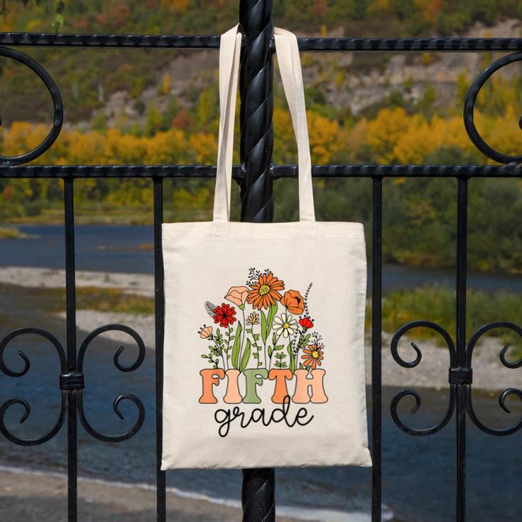 Groovy Fifth Grade Wildflowers Back To School 5th Grade Canvas Tote Bag Groovy Fifth Grade Wildflowers Back To School 5th Grade Canvas Tote Bag